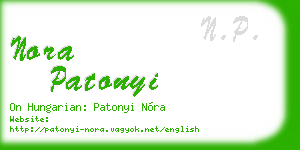 nora patonyi business card